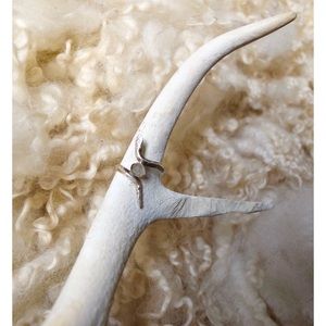 Sterling Silver Snake Ring with Quartz Sz. 7.5